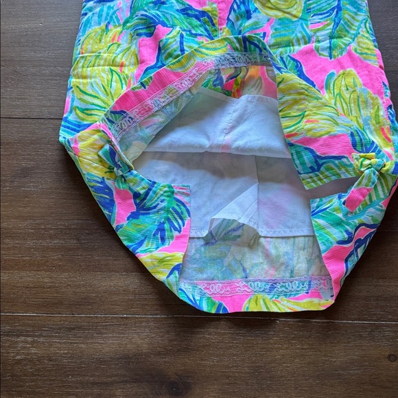 Size 10 Lilly Pulitzer resort lined cotton shift dress tropical floral prints - Picture 8 of 9